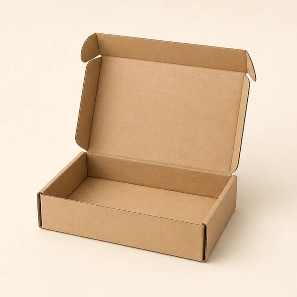 Illustrative kraft corrugated mailer box